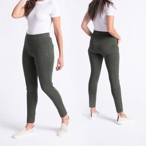 BETABRAND Zippered Journey Yoga Pants W1503-OL Green Size LP Large Petite